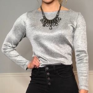 H&M Silver Long Sleeve Shirt